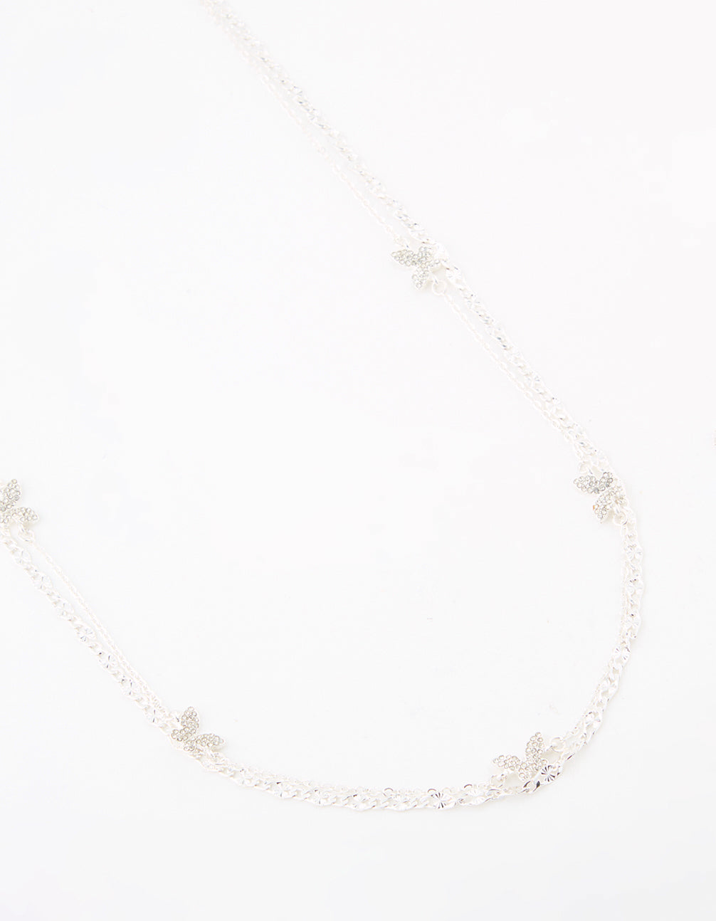 Silver Butterfly Layered Waist Chain