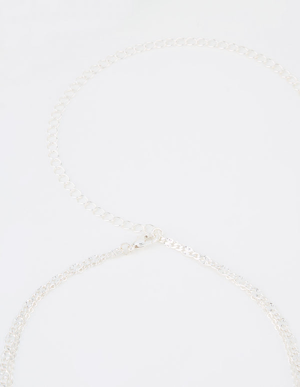 Silver Butterfly Layered Waist Chain