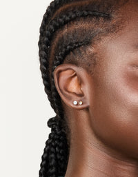 Gold Plated Cubic Zirconia & Pearl Stud Earrings 2-Pack - link has visual effect only