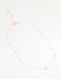 Rose Gold Plated Cubic Zirconia Letter C Necklace - link has visual effect only