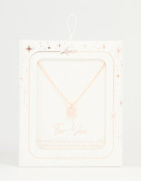 Rose Gold Plated Cubic Zirconia Letter M Necklace - link has visual effect only