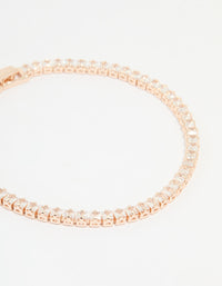 Rose Gold Plated Cubic Zirconia Tennis Bracelet & Earrings Set - link has visual effect only