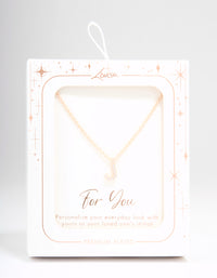 Rose Gold Plated Cubic Zirconia Letter J Necklace - link has visual effect only
