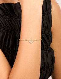 Gold Plated Cubic Zirconia Flower Toggle Bracelet - link has visual effect only