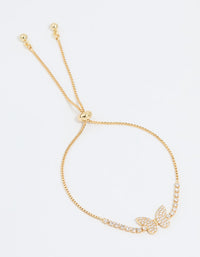 Gold Plated Cubic Zirconia Butterfly Toggle Bracelet - link has visual effect only