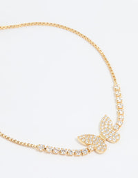 Gold Plated Cubic Zirconia Butterfly Toggle Bracelet - link has visual effect only