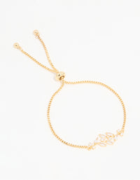 Gold Plated Cubic Zirconia Vine Toggle Bracelet - link has visual effect only