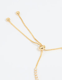 Gold Plated Cubic Zirconia Baguette Toggle Bracelet - link has visual effect only