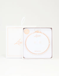 Rose Gold Plated Cubic Zirconia Small Baguette Tennis Bracelet & Earrings Set - link has visual effect only