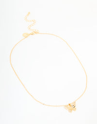 Gold Plated Cubic Zirconia Butterfly Necklace - link has visual effect only