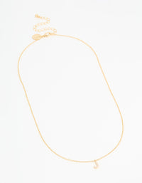 Gold Plated Cubic Zirconia Letter J Necklace - link has visual effect only