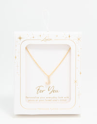 Gold Plated Cubic Zirconia Letter J Necklace - link has visual effect only