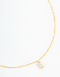 Gold Plated Cubic Zirconia Letter E Necklace - link has visual effect only