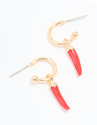 Gold Chilli Huggie Earrings - link has visual effect only