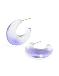 Clear & Purple Acrylic Bubble Hoop Earrings - link has visual effect only