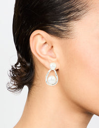 Silver Pearl Pear Drop Earrings - link has visual effect only