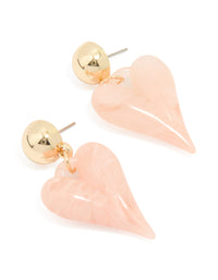 Gold Bubble Heart Drop Earrings - link has visual effect only