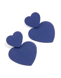 Blue Heart Tier Pattern Drop Earrings - link has visual effect only