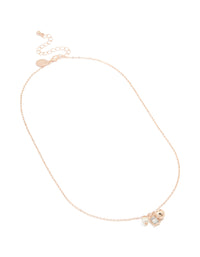 Rose Gold Pearl Diamante Ball Necklace - link has visual effect only