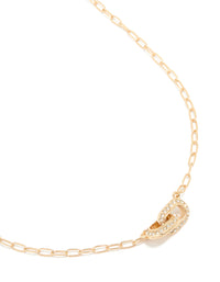 Gold Diamante Interlock Necklace - link has visual effect only
