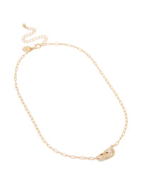 Gold Diamante Interlock Necklace - link has visual effect only