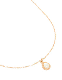 Gold Simple Teardrop Pendant Necklace - link has visual effect only