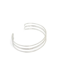 Silver Wire Textured Wire Wrist Cuff - link has visual effect only