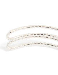 Silver Wire Textured Wire Wrist Cuff - link has visual effect only