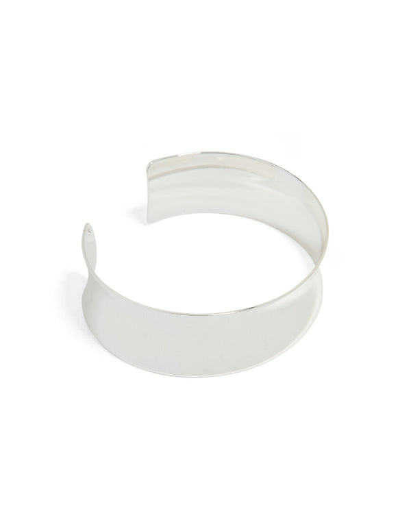 Silver Flat Wide Wrist Cuff