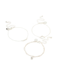 Silver Pearl & Diamante Bracelets 3-Pack - link has visual effect only