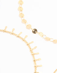 Gold Chain & Droplet Dainty Anklets 3-Pack - link has visual effect only