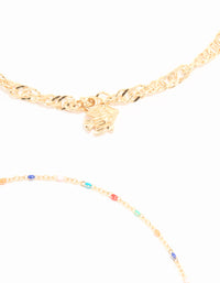 Gold Pearl & Fish Anklets 3-Pack - link has visual effect only