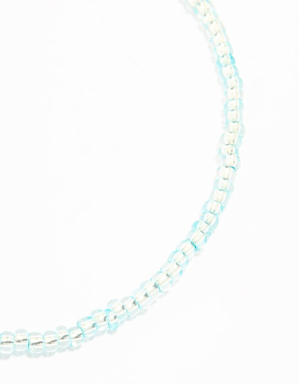 Silver Turquoise Beaded & Spiral Circle Anklets 3-Pack