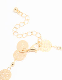 Gold Diamante Laser Cut Coin Anklet - link has visual effect only