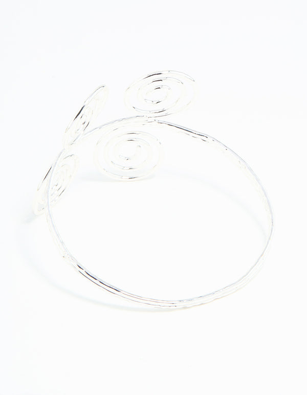 Silver Double Swirl Arm Cuff