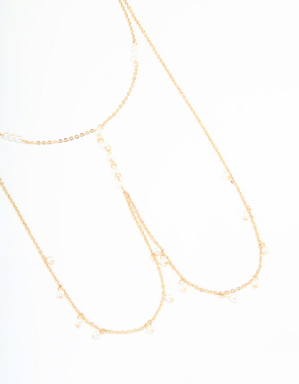 Gold Pearl Body Chain