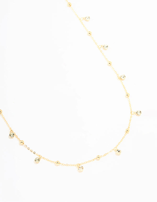 Gold Diamante & Ball Waist Chain
