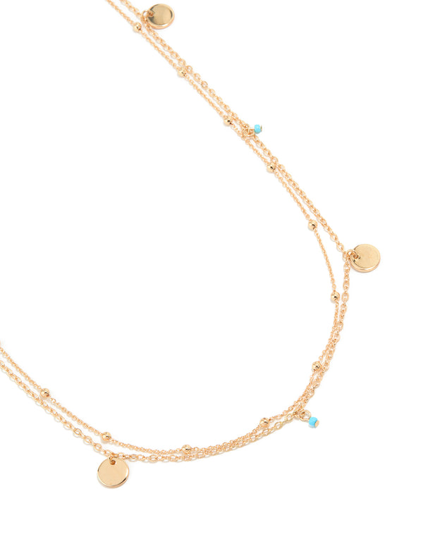 Gold Turquoise Bead Waist Chain