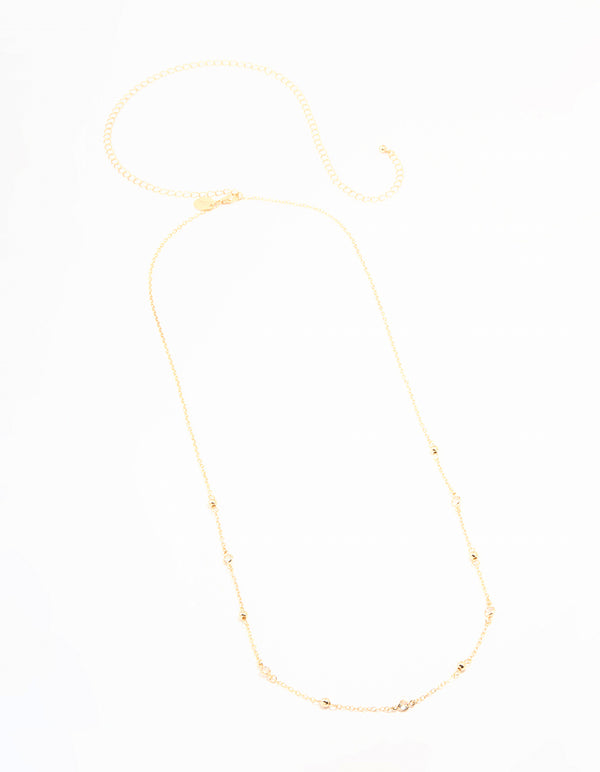 Gold Diamante & Ball Waist Chain