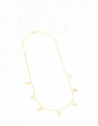 Gold Cowry Shell & Starfish Charm Waist Chain - link has visual effect only
