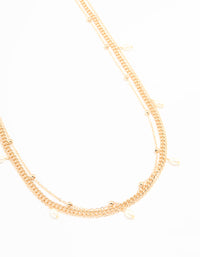 Gold Pearl Ball Layered Waist Chain - link has visual effect only
