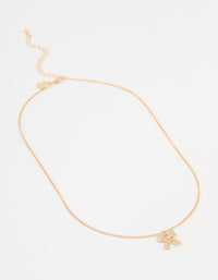 Gold Diamante Bow Necklace - link has visual effect only