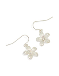 Silver Diamante Flower Drop Earrings - link has visual effect only