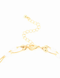 Gold Plated Pearl Layered Necklace - link has visual effect only