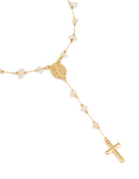 Gold Plated Rose Quartz Semi Precious Stone Lariat Y-Necklace - link has visual effect only