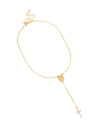 Gold Plated Diamante Cross Y-Necklace - link has visual effect only