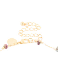 Gold Plated Semi Precious Dainty Cross Y-Necklace - link has visual effect only