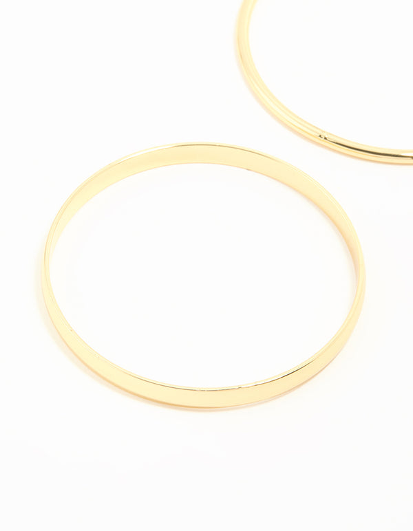 Gold Plated Smooth Bangles 2-Pack