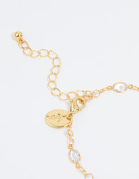 Gold Plated Cubic Zirconia Oval & Round Bracelet - link has visual effect only