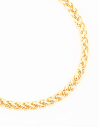 Gold Plated Weave Chain Toggle Bracelet - link has visual effect only